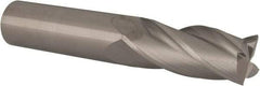 Made in USA - 5/8", 1-1/2" LOC, 5/8" Shank Diam, 3-1/2" OAL, 4 Flute, Solid Carbide Square End Mill - Single End, Uncoated, Spiral Flute, 30° Helix, Centercutting, Right Hand Cut, Right Hand Flute - Benchmark Tooling