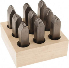 C.H. Hanson - 9 Piece, 5/8" Character Steel Stamp Set - Figures, Heavy Duty - Benchmark Tooling