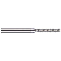 Square End Mill: 1/32'' Dia, 5/16'' LOC, 1/8'' Shank Dia, 2-1/2'' OAL, 5 Flutes, Solid Carbide Single End, TiB2 Finish, 50 ° Variable Helix, RH Cut, RH Flute