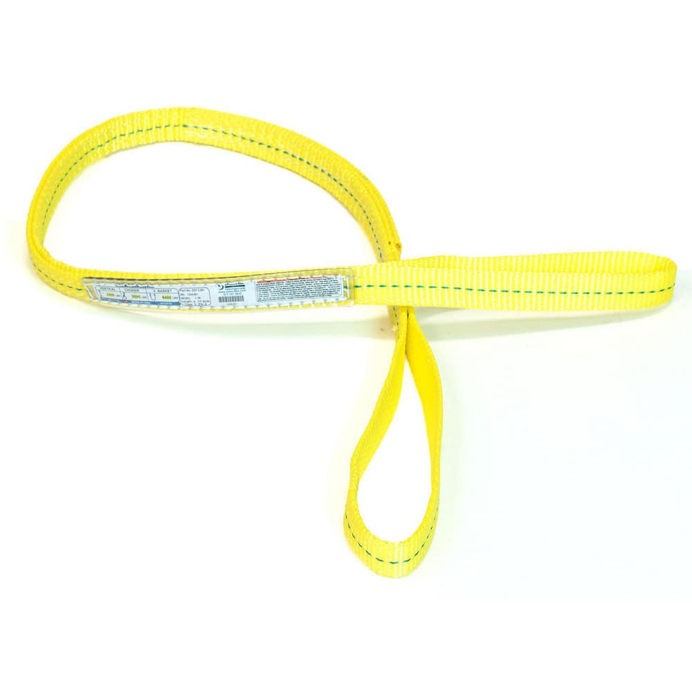 Slings & Tiedowns (Load-Rated); Sling Type: Eye & Eye; Length (Feet): 8; Vertical Capacity (Lb.): 3200; Choker Capacity (Lb.): 2500; Width (Inch): 1; Basket Capacity (Lb.): 6400; Eye Type: Flat Eye; Sling Material: Polyester; Sling Width: 1 in; Eye Length