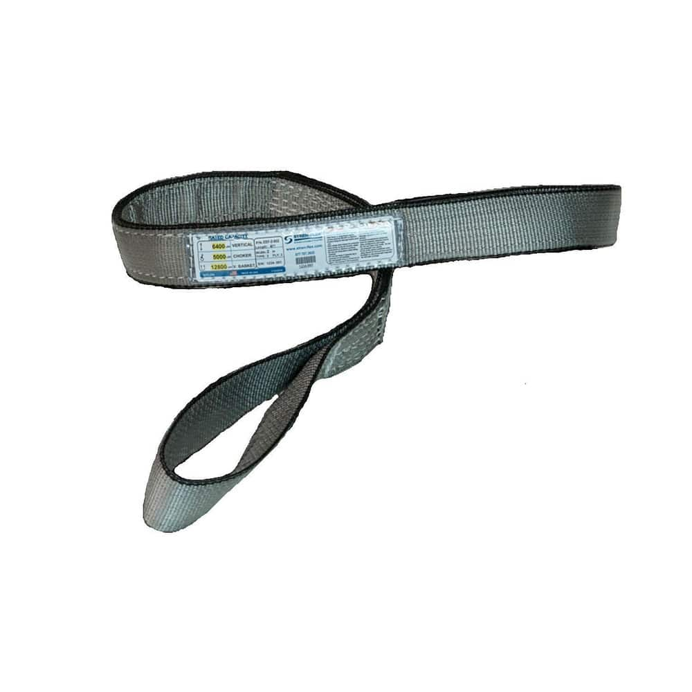 Slings & Tiedowns (Load-Rated); Sling Type: Eye & Eye; Length (Feet): 4; Vertical Capacity (Lb.): 6400; Choker Capacity (Lb.): 5000; Width (Inch): 2; Basket Capacity (Lb.): 12800; Eye Type: Twisted Eye; Sling Material: Polyester; Sling Width: 2 in; Eye Le