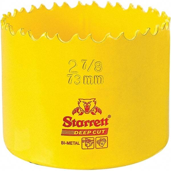 Starrett - 2-7/8" Diam, 2" Cutting Depth, Hole Saw - High Speed Steel Saw, Toothed Edge - Benchmark Tooling