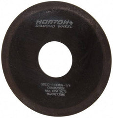 Norton - 4" Diam x 1-1/4" Hole x 1/16" Thick, 220 Grit Surface Grinding Wheel - Diamond, Type 1A1, Very Fine Grade, Resinoid Bond - Benchmark Tooling
