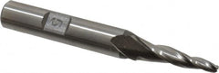 Made in USA - 5° Taper Angle per Side, 1/8" Small End Diam, 1" LOC, High Speed Steel 3 Flute Tapered Ball End Mill - 2-7/8" OAL, 3/8" Shank Diam - Benchmark Tooling