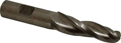 Made in USA - 3° Taper Angle per Side, 1/2" Small End Diam, 2-1/4" LOC, High Speed Steel 3 Flute Tapered Ball End Mill - 4-1/4" OAL, 5/8" Shank Diam - Benchmark Tooling