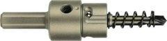 Milwaukee Tool - 11/16 to 3" Tool Diam Compatibility, 3-Flat Shank, Steel Integral Pilot Pin with Detachable Pilot Drill Bit, Hole Cutting Tool Arbor - 11/16" Min Chuck, Round Shank Cross Section, Quick-Change Attachment, For Hole Saws - Benchmark Tooling