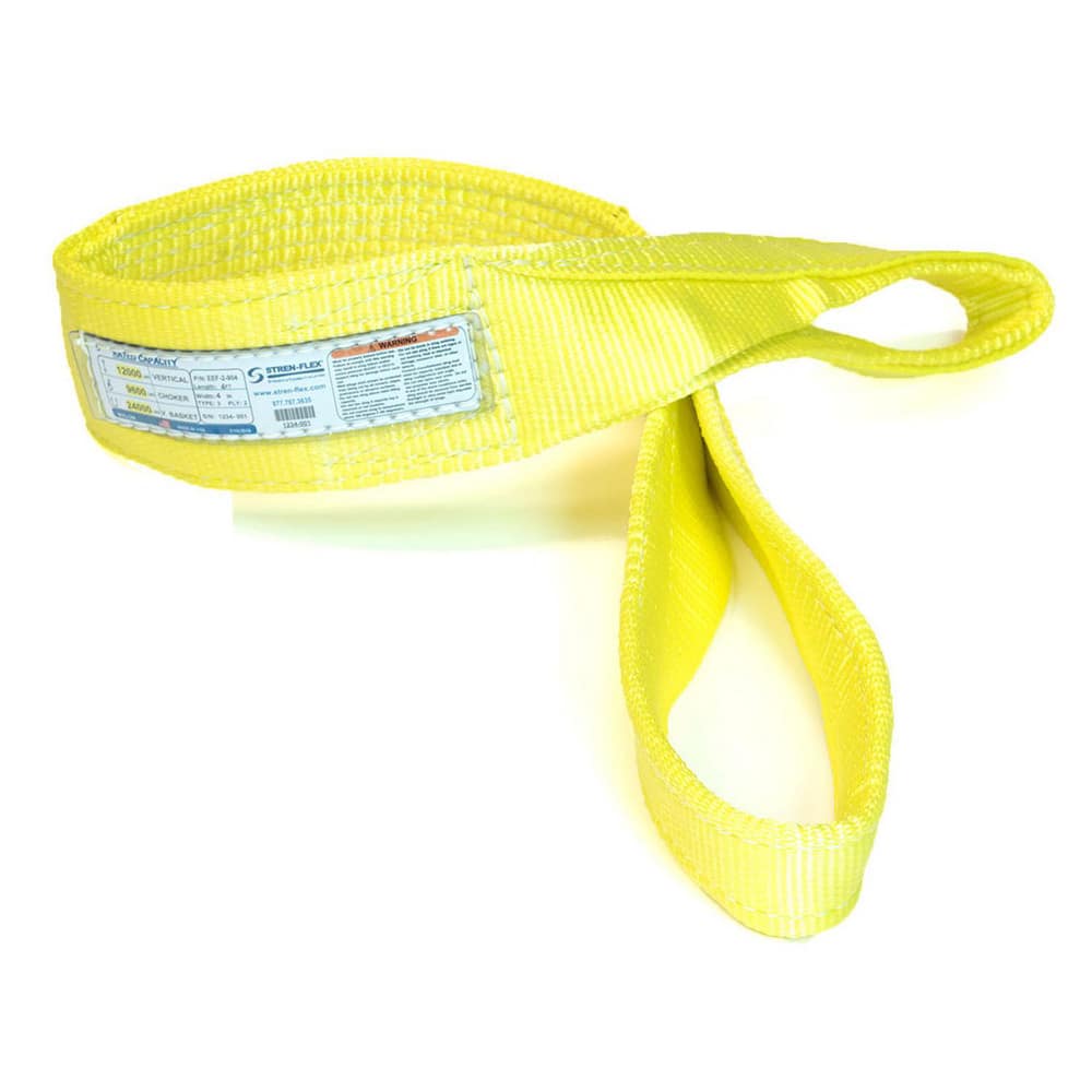 Slings & Tiedowns (Load-Rated); Sling Type: Eye & Eye; Length (Feet): 18; Vertical Capacity (Lb.): 8900; Choker Capacity (Lb.): 7200; Width (Inch): 3; Basket Capacity (Lb.): 17800; Eye Type: Flat Eye; Sling Material: Nylon; Sling Width: 3 in; Eye Length: