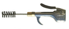 Coilhose Pneumatics - 150 Max psi Brush Tip Thumb Lever Blow Gun - 1/4 NPT, 4-1/2" Tube Length, Zinc Body, Brass Tip, Steel Brush - Benchmark Tooling