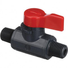 Asahi/America - 1/4" Pipe, Full Port, PVC Ball Valve - 1 Piece, MNPT x MNPT Ends, Tee Handle, 150 WOG - Benchmark Tooling