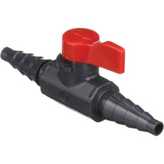 Asahi/America - 1/4" Pipe, Full Port, PVC Ball Valve - 1 Piece, Hose x Hose Ends, Tee Handle, 150 WOG - Benchmark Tooling