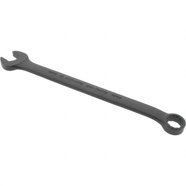 Blackhawk by Proto - 11mm 12 Point Offset Combination Wrench - 15° Offset Angle, 6-81/89" OAL, Steel, Black Finish - Benchmark Tooling