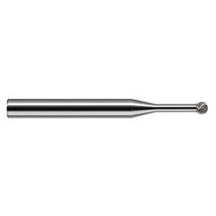 Undercutting End Mills - 0.0780″ (5/64″) Cutter Diameter × 0.1250″ (1/8″) Neck Length × 270° Carbide Deburring Undercut End Mill, 15 RH Teeth, 12 LH Teeth - Exact Industrial Supply