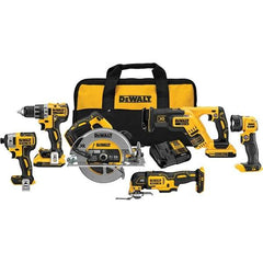 DeWALT - Cordless Tool Combination Kits Voltage: 20 Tools: Compact Drill/Driver; 1/4" Impact Driver; 7-1/4" Circular Saw; Compact Reciprocating Saw; Oscillating Multi-Tool; LED Light - Benchmark Tooling