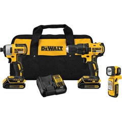 DeWALT - Cordless Tool Combination Kits Voltage: 20 Tools: Compact Drill/Driver; 1/4" Impact Driver; LED Light - Benchmark Tooling