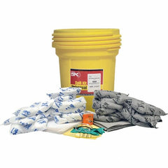 Brady SPC Sorbents - 29 Gal Capacity Oil Only & Universal Spill Kit - 30 Gal Polyethylene Drum - Benchmark Tooling