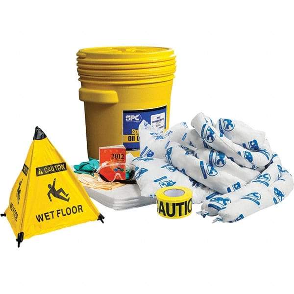 Brady SPC Sorbents - 17 Gal Capacity Oil Only Spill Kit - 20 Gal Polyethylene Drum - Benchmark Tooling