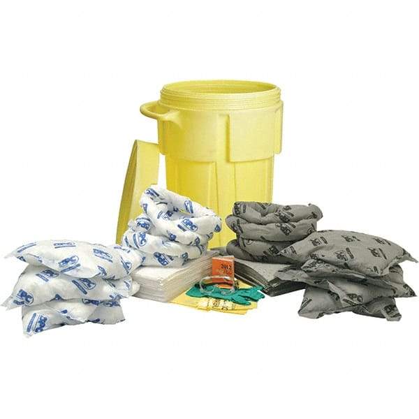 Brady SPC Sorbents - 38 Gal Capacity Oil Only & Universal Spill Kit - 55 Gal Polyethylene Drum - Benchmark Tooling