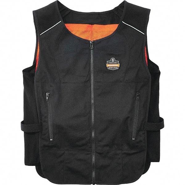 Ergodyne - Size S/M, Black Cooling Vest - 32 to 40" Chest, Zipper, Poly-Cotton - Benchmark Tooling