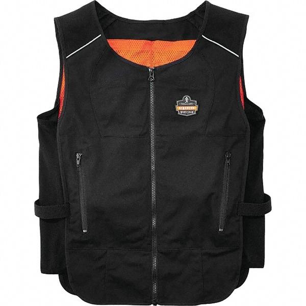 Ergodyne - Size S/M, Black Cooling Vest - 32 to 40" Chest, Zipper, Poly-Cotton - Benchmark Tooling