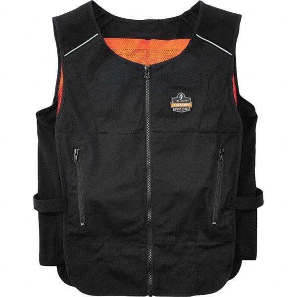 Ergodyne - Size L/XL, Black Cooling Vest - 40 to 52" Chest, Zipper, Poly-Cotton - Benchmark Tooling