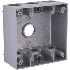 Hubbell-Raco - 4-1/2 x 4-1/2 x 2-1/4" Aluminum Square Weather Resistant Outlet Box - Benchmark Tooling