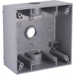 Hubbell-Raco - 4-1/2 x 4-1/2 x 2-1/4" Aluminum Square Weather Resistant Outlet Box - Benchmark Tooling