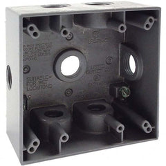 Hubbell-Raco - 4-1/2 x 4-1/2 x 2-1/4" Aluminum Square Weather Resistant Outlet Box - Benchmark Tooling