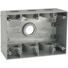 Hubbell-Raco - 4-1/2 x 6-3/8 x 2.781" Aluminum Rectangular Weather Resistant Outlet Box - Benchmark Tooling