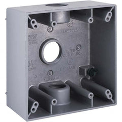 Hubbell-Raco - 4-1/2 x 4-1/2 x 2-1/4" Aluminum Square Weather Resistant Outlet Box - Benchmark Tooling