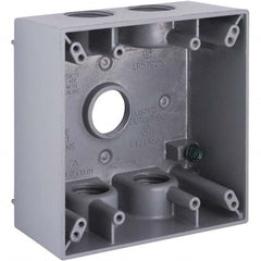 Hubbell-Raco - 4-1/2 x 4-1/2 x 2-1/4" Aluminum Square Weather Resistant Outlet Box - Benchmark Tooling