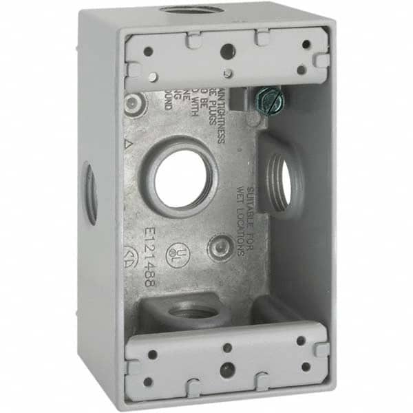 Hubbell-Raco - 4.57 x 2.816 x 2.148" Aluminum Rectangular Weather Resistant Outlet Box - Benchmark Tooling