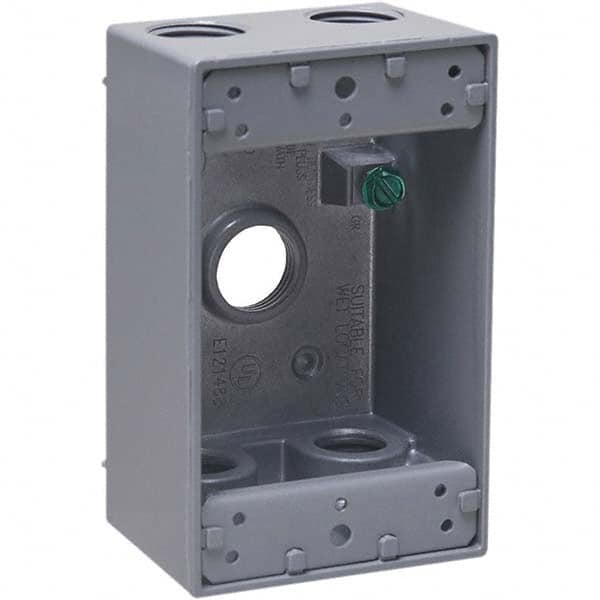 Hubbell-Raco - 4.57 x 2.816 x 2.148" Aluminum Rectangular Weather Resistant Outlet Box - Benchmark Tooling