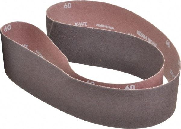 Norton - 2-1/2" Wide x 48" OAL, 60 Grit, Aluminum Oxide Abrasive Belt - Aluminum Oxide, Medium, Coated, X Weighted Cloth Backing, Series R228 - Benchmark Tooling