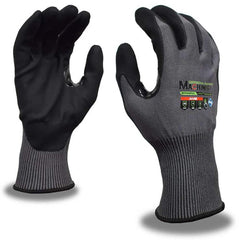 Puncture-Resistant Gloves:  Size  2X-Large,  ANSI Cut  A5,  ANSI Puncture  3,  Micro-Foam Nitrile,   ™HPPG ™ High Performance Polyethylene Graphene Gray & Black,  Palm & Fingertips Coated,  Engineered Yarn Lined,  High Performance Polyethylene Graphene (H