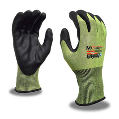Puncture-Resistant Gloves:  Size  Small,  ANSI Cut  A5,  ANSI Puncture  3,  Nitrile,   ™HPPG ™ High Performance Polyethylene Graphene Hi-Vis Green & Black,  Palm & Fingertips Coated,  Engineered Yarn Lined,  High Performance Polyethylene Graphene (HPPG) B