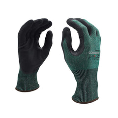 Puncture-Resistant Gloves:  Size  Large,  ANSI Cut  A4,  ANSI Puncture  0,  Micro-Foam Nitrile,   ™HPPG ™ High Performance Polyethylene Graphene Green & Black,  Palm & Fingertips Coated,  Engineered Yarn Lined,  High Performance Polyethylene Graphene (HPP