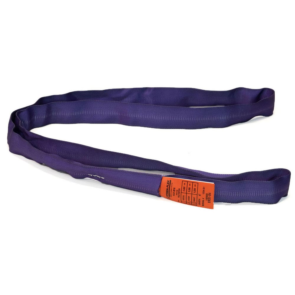 Slings & Tiedowns (Load-Rated); Sling Type: Round; Length (Feet): 3; Vertical Capacity (Lb.): 2600; Choker Capacity (Lb.): 2080; Width (Inch): 1-1/2; Basket Capacity (Lb.): 5200; Eye Type: No Eye; Sling Material: Polyester; Sling Width: 1.5 in; Sling Diam