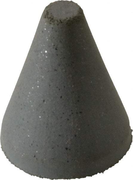 Cratex - 1" Max Diam x 1-1/4" Long, Taper, Rubberized Point - Coarse Grade, Silicon Carbide, 1/4" Arbor Hole, Unmounted - Benchmark Tooling