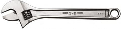 SK - 1-5/16" Jaw Capacity, 12" Standard Adjustable Wrench - Stainless Steel, Chrome Finish, 12-1/4" OAL - Benchmark Tooling