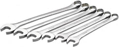 SK - 6 Piece, 25mm to 32mm, 12 Point Combination Wrench Set - Metric Measurement Standard, Full Polish Chrome Finish, Comes in Roll-Up Pouch - Benchmark Tooling