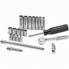 SK - 1/4" Drive Deep Socket Set - 4 to 12mm, Metric Measurement Standard - Benchmark Tooling