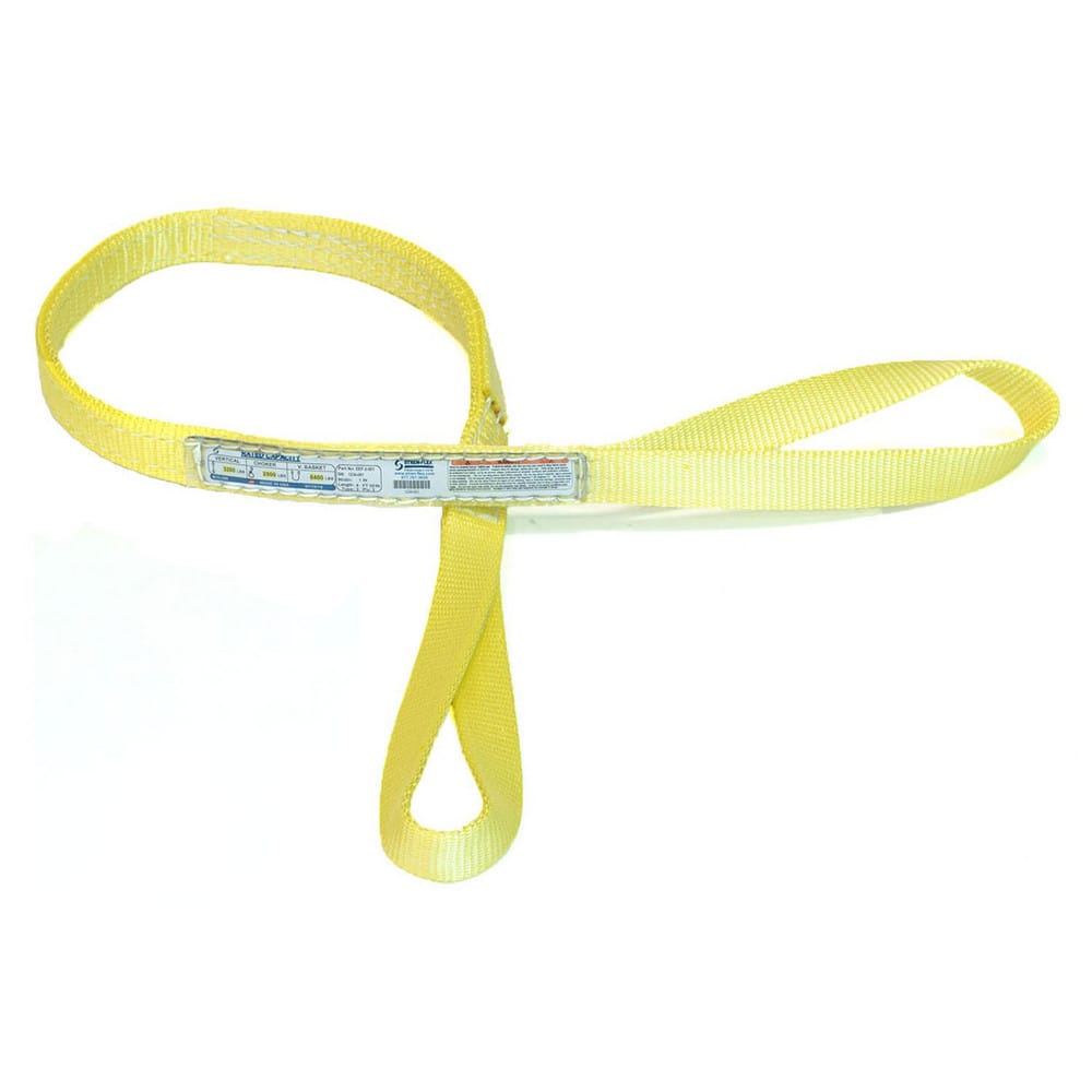 Slings & Tiedowns (Load-Rated); Sling Type: Eye & Eye; Length (Feet): 18; Vertical Capacity (Lb.): 3200; Choker Capacity (Lb.): 2500; Width (Inch): 1; Basket Capacity (Lb.): 6400; Eye Type: Twisted Eye; Sling Material: Nylon; Sling Width: 1 in; Eye Length