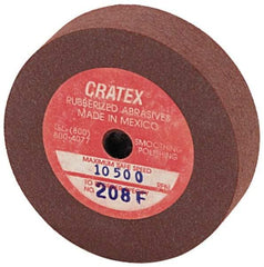 Cratex - 2" Diam x 1/4" Hole x 1/2" Thick, Surface Grinding Wheel - Silicon Carbide, Fine Grade, 10,500 Max RPM, Rubber Bond, No Recess - Benchmark Tooling