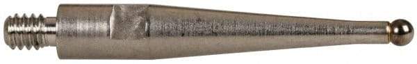 TESA Brown & Sharpe - 2mm Ball Diam, Carbide, Ball Test Indicator Contact Point - 1/2" Contact Point Length, Use with Brown & Sharpe TESATAST Dial Test Indicators - Benchmark Tooling