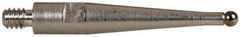 TESA Brown & Sharpe - 2mm Ball Diam, Carbide, Ball Test Indicator Contact Point - 1/2" Contact Point Length, Use with Brown & Sharpe TESATAST Dial Test Indicators - Benchmark Tooling