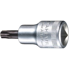 Hand Hex & Torx Bit Sockets; Socket Type: Torx Bit Socket; Drive Size (Fractional Inch): 1/2; Hex Size (mm): 0.000; Torx Size: T20; Bit Length (mm): 17.00; Insulated: No; Tether Style: Not Tether Capable; Material: Chrome Alloy Steel; Finish: Chrome-Plate