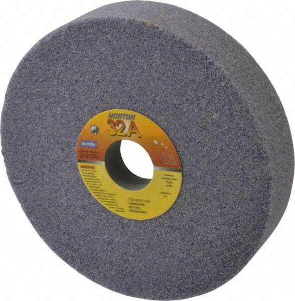 Norton - 7" Diam x 1-1/4" Hole x 1-1/2" Thick, I Hardness, 46 Grit Surface Grinding Wheel - Aluminum Oxide, Type 5, Coarse Grade, 3,600 Max RPM, Vitrified Bond, One-Side Recess - Benchmark Tooling