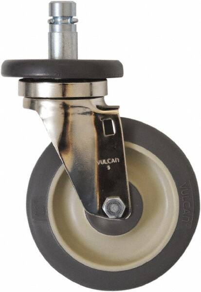 Eagle MHC - 5" Diam x 1-1/4" Wide x 8-1/4" OAH Stem Mount Swivel Caster - Polyurethane, 300 Lb Capacity, Plain Bearing, 1" Round Stem - Benchmark Tooling