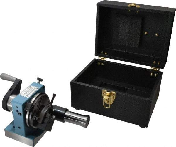 Harig - 5C Compatible, 24 Increment, Horizontal Combination V-Block & Collet Indexer - 3" High Center, 1" Max Collet Capacity, 4" Wide x 3-1/2" Deep Base, 5-5/8" Overall Height, Manual & Motorized Operation - Benchmark Tooling