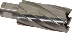 Annular Cutter: 1-1/4″ Dia, 2″ Depth of Cut, High Speed Steel 3/4″ Shank Dia, Weldon Flat Shank, 2 Flats, Bright/Uncoated